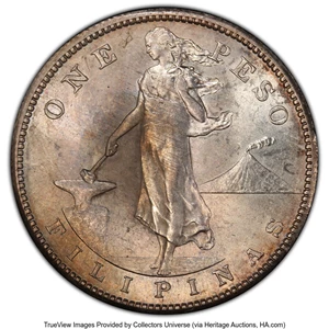 image for: 1908-S Philippines Peso MS62 PCGS. ...
