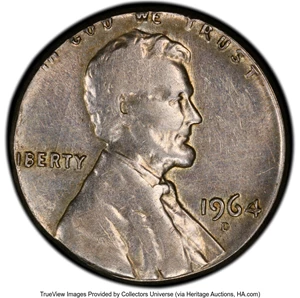 image for: 1964-D 1C Lincoln Cent -- Struck on a Silver Dime Planchet -- AU55 PCGS....