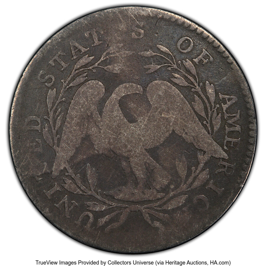 image for: 1795 50C Two Leaves, O-107a, T-31, R.5, Good 6 PCGS.  Mintage 299,680. Ex: H.W. Blevins Collection (Superior, 6/1988), ...