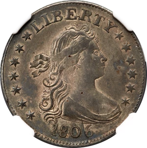 image for: 1806 25C B-4, R.4, AU53 NGC....