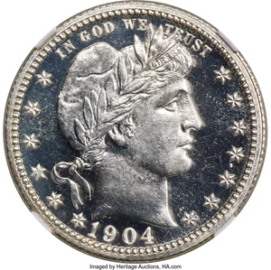 image for: 1904 25C PR67+ Cameo NGC....