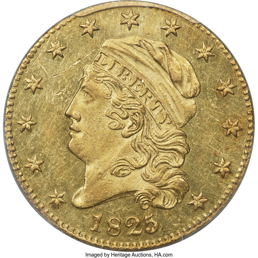 image for: 1825/4/1 $5 BD-1, High R.5, MS61 PCGS. CAC....