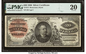 image for: Fr. 313 $20 1886 Silver Certificate PMG Very Fine 20....