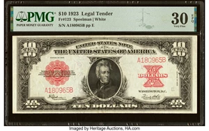 image for: Fr. 123 $10 1923 Legal Tender PMG Very Fine 30 EPQ....