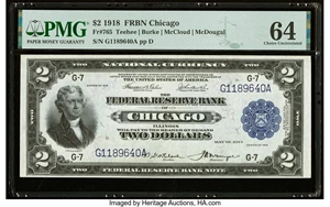 image for: Fr. 765 $2 1918 Federal Reserve Bank Note PMG Choice Uncirculated 64....