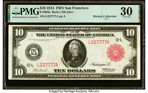 image for: Fr. 903a $10 1914 Red Seal Federal Reserve Note PMG Very Fine 30....