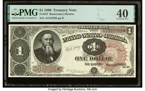 image for: Fr. 347 $1 1890 Treasury Note PMG Extremely Fine 40....