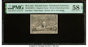 image for: Milton 2E50FR.1 Experimental Negative Essay Face and Back 50¢ Second Issue PMG Choice About Unc 58 EPQ....