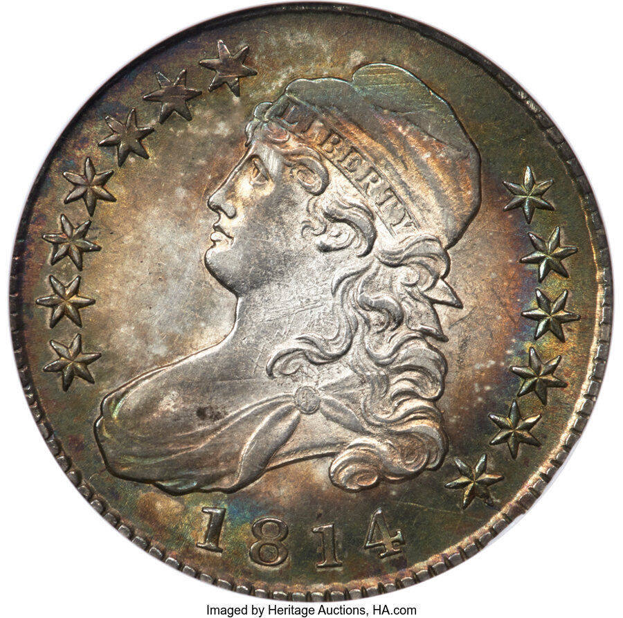 image for: 1814 50C O-102, R.2, MS61 NGC. NGC Census: (19/93).  Mintage 1,000,000....