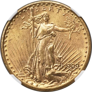 image for: 1909/8 $20 FS-301 MS64 NGC....