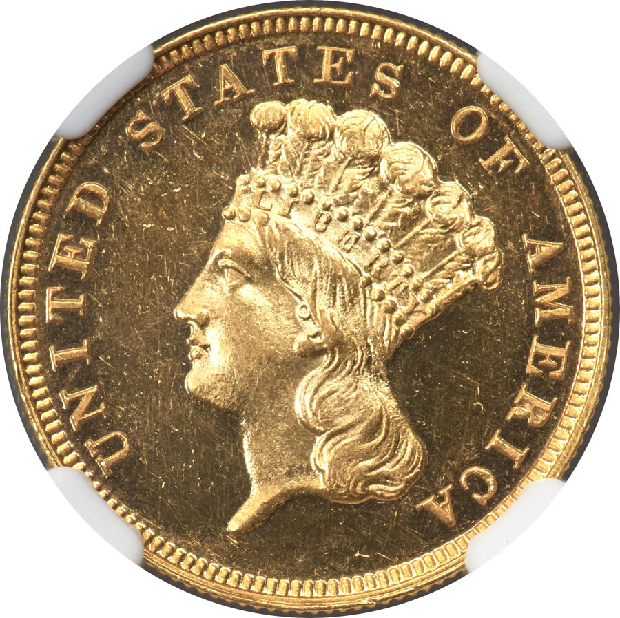 image for: 1884 $3 JD-1, High R.4, PR62 Cameo NGC....