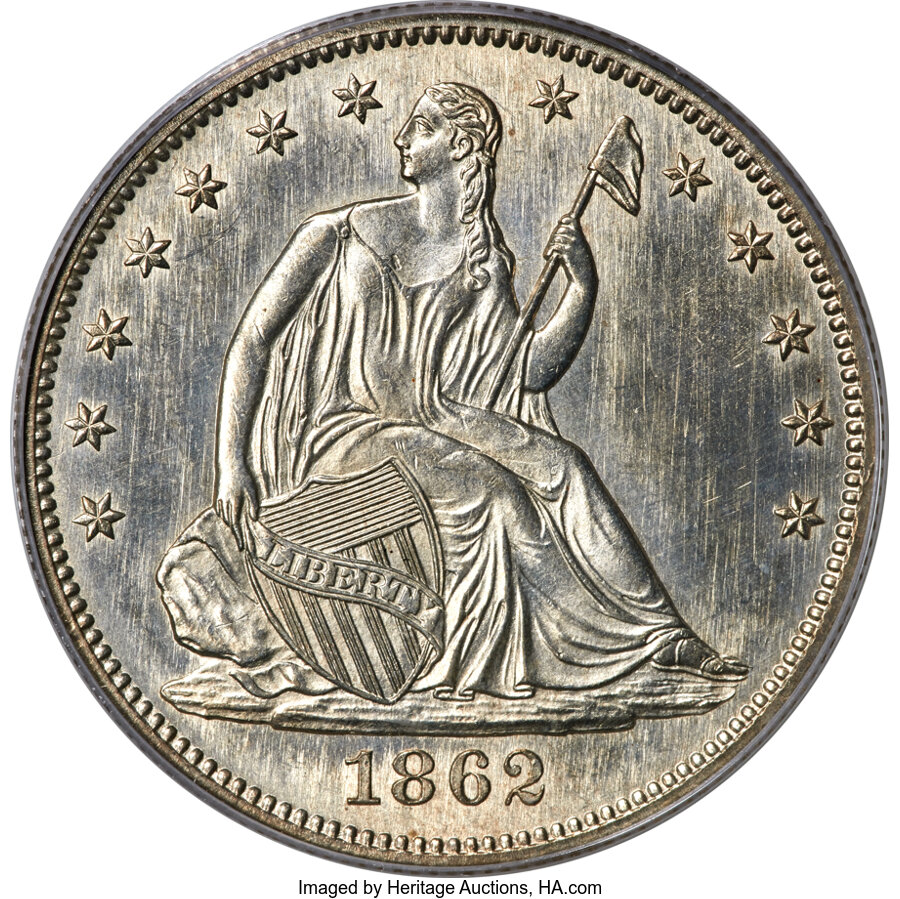 image for: 1862 50C WB-101, Die Pair 1, R.3, MS64 PCGS....