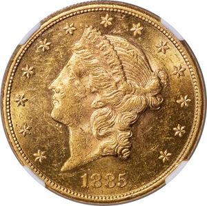 image for: 1885 $20 MS60 NGC....