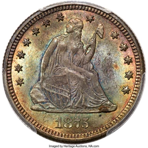 image for: 1875-CC 25C MS66 PCGS. CAC. Briggs 1-A....