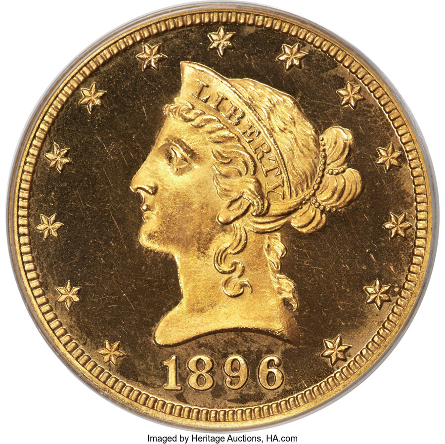image for: 1896 $10 JD-1, High R.5, PR65 Deep Cameo PCGS. CAC....