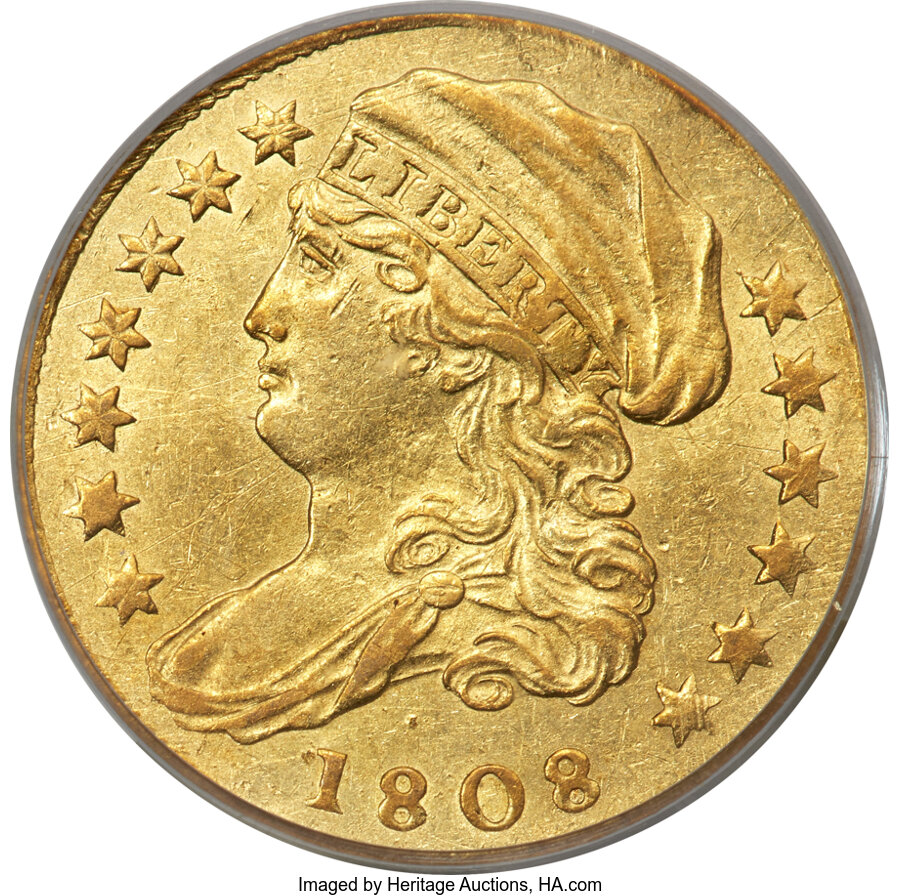 image for: 1808 $2 1/2 BD-1, R.4, AU55 PCGS....