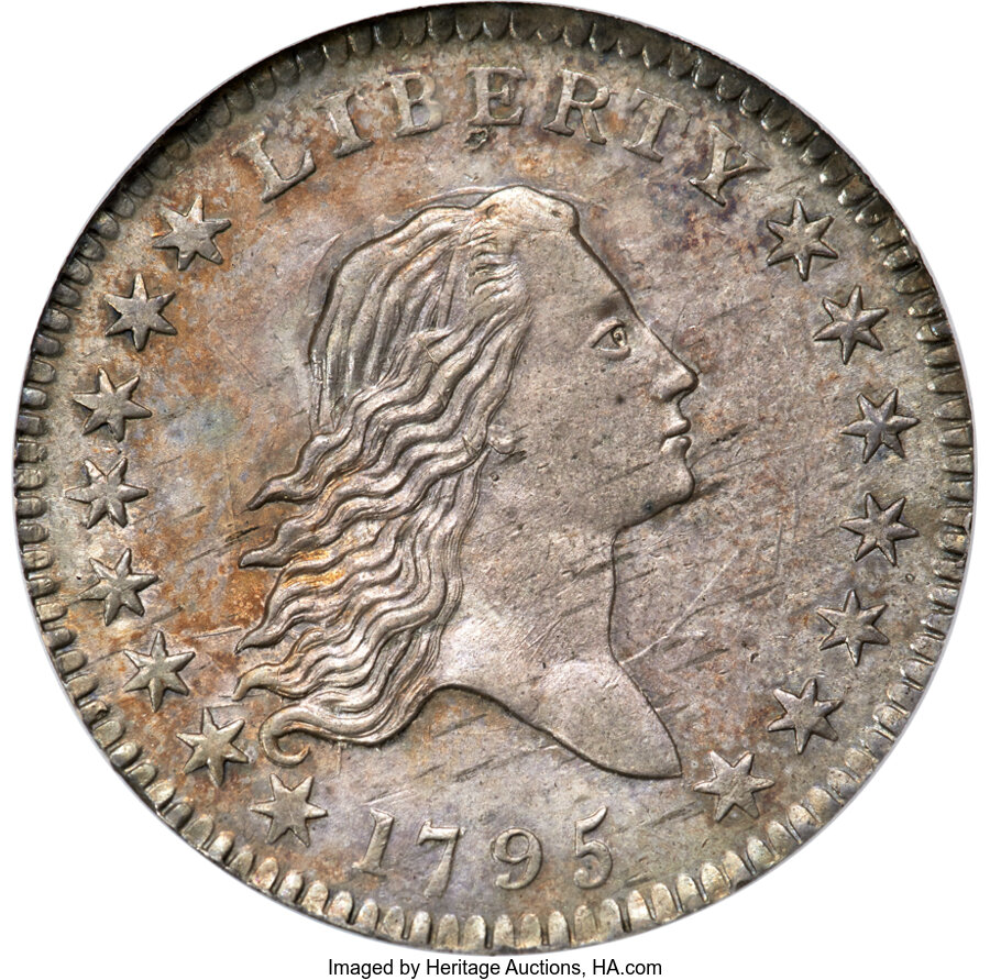 image for: 1795 50C 2 Leaves, O-110, T-21, R.3, MS63 NGC....