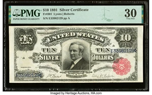 image for: Fr. 301 $10 1891 Silver Certificate PMG Very Fine 30....