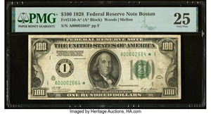 image for: Fr. 2150-A* $100 1928 Federal Reserve Star Note. PMG Very Fine 25....