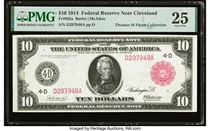 image for: Fr. 895a $10 1914 Red Seal Federal Reserve Note PMG Very Fine 25....
