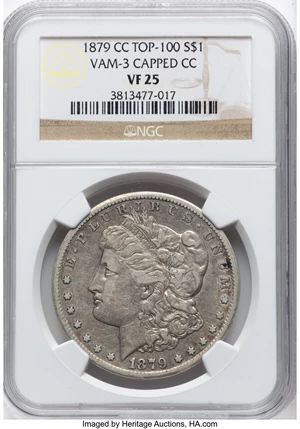 image for: 1879-CC $1 Capped Die, VAM-3, VF25 NGC. A Top 100 Variety....