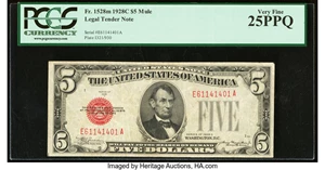 image for: Fr. 1528 $5 1928C Mule Legal Tender Note. PCGS Very Fine 25PPQ....