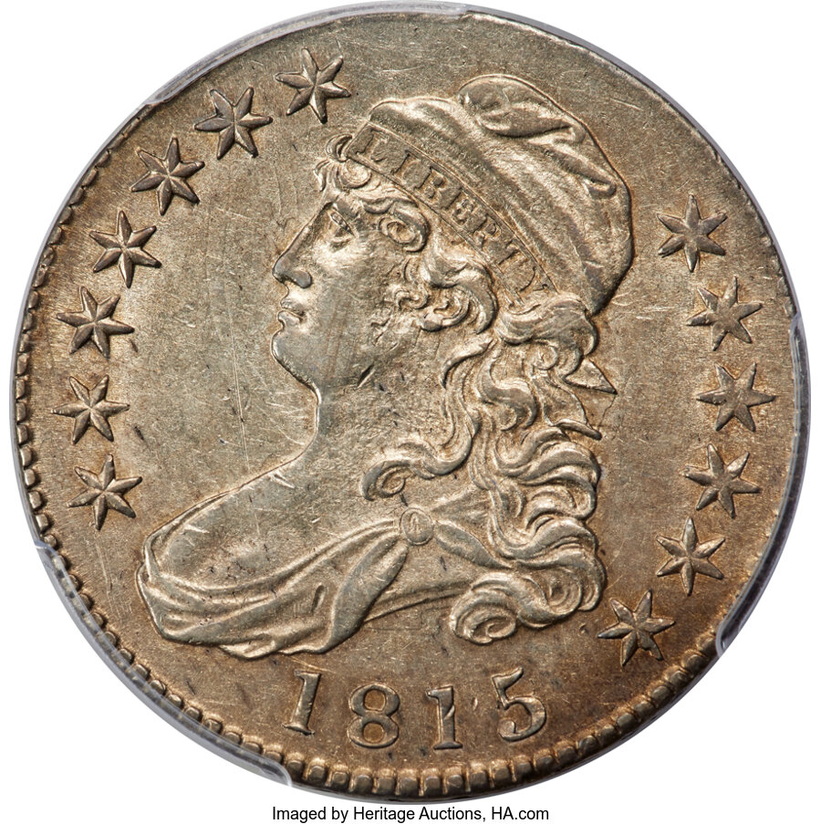 image for: 1815/2 50C O-101, R.1, AU53 PCGS. PCGS Population: (18/51).  Mintage 47,150....
