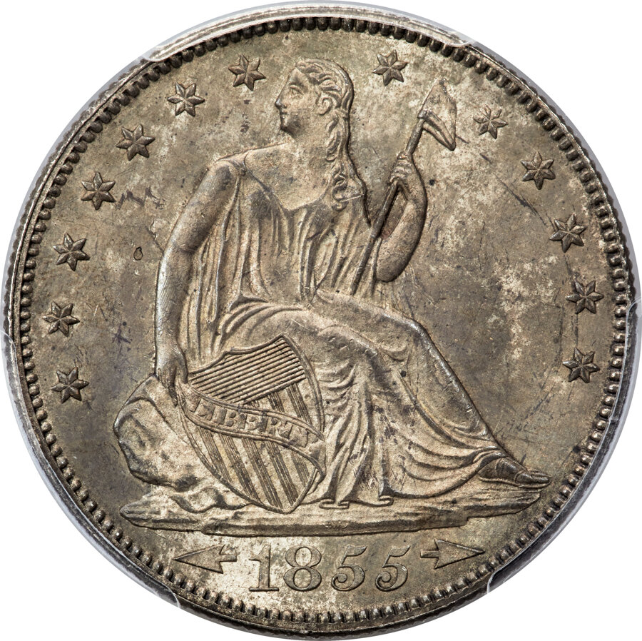 image for: 1855 50C Arrows, WB-101, MS64 PCGS....