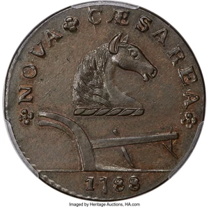 image for: 1788 New Jersey Copper, Running Fox Before Legend, M. 77-dd, W-5535, R.2, MS64+ Brown PCGS....