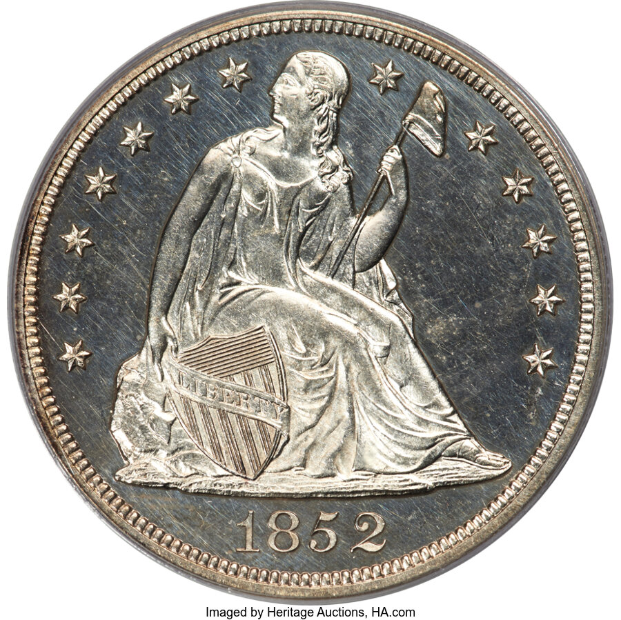 image for: 1852 $1 Restrike PR62 PCGS. OC-P3, High R.5....