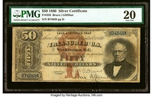 image for: Fr. 326 $50 1880 Silver Certificate PMG Very Fine 20....