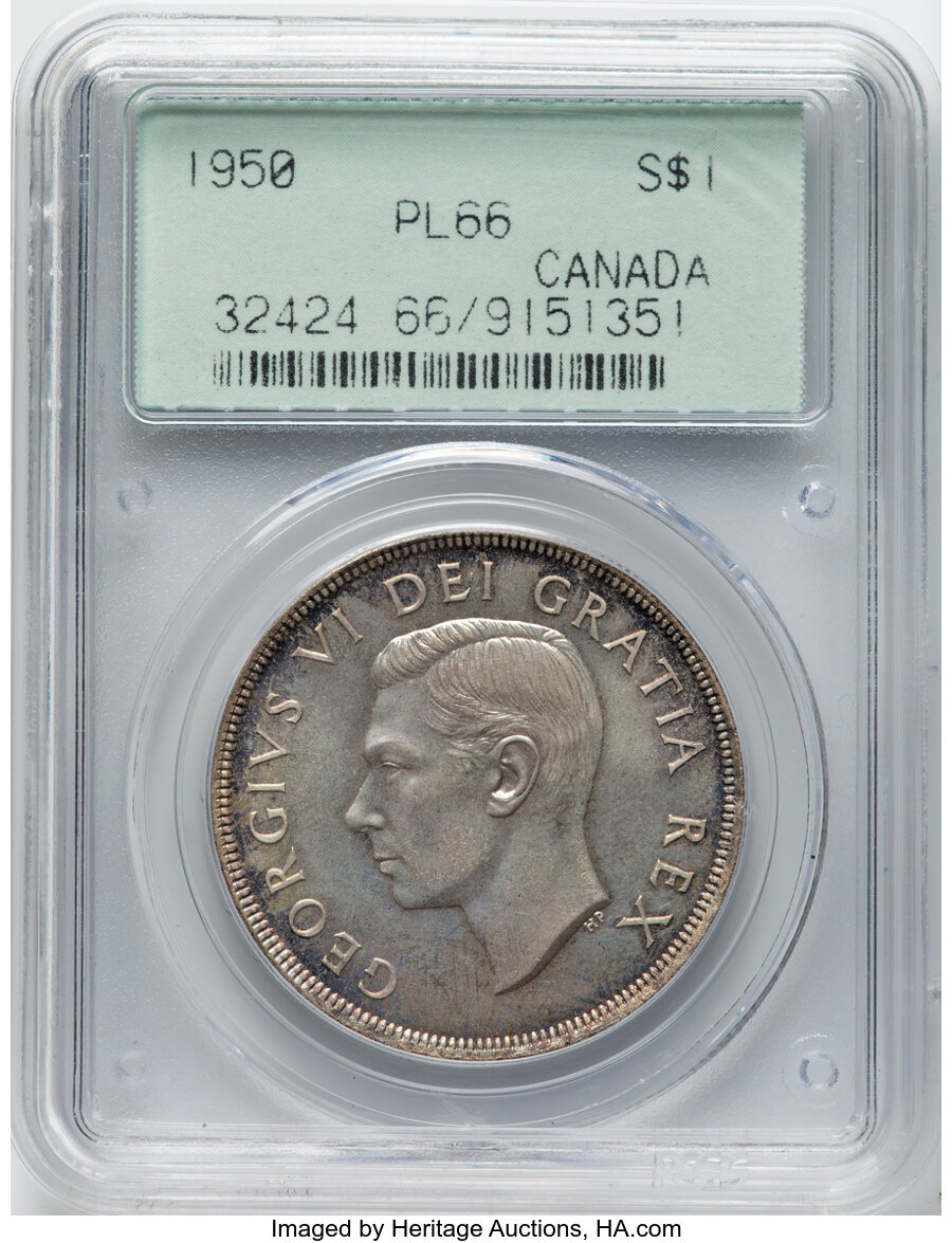 image for: Canada: George VI Prooflike Dollar 1950 PL66 PCGS,...