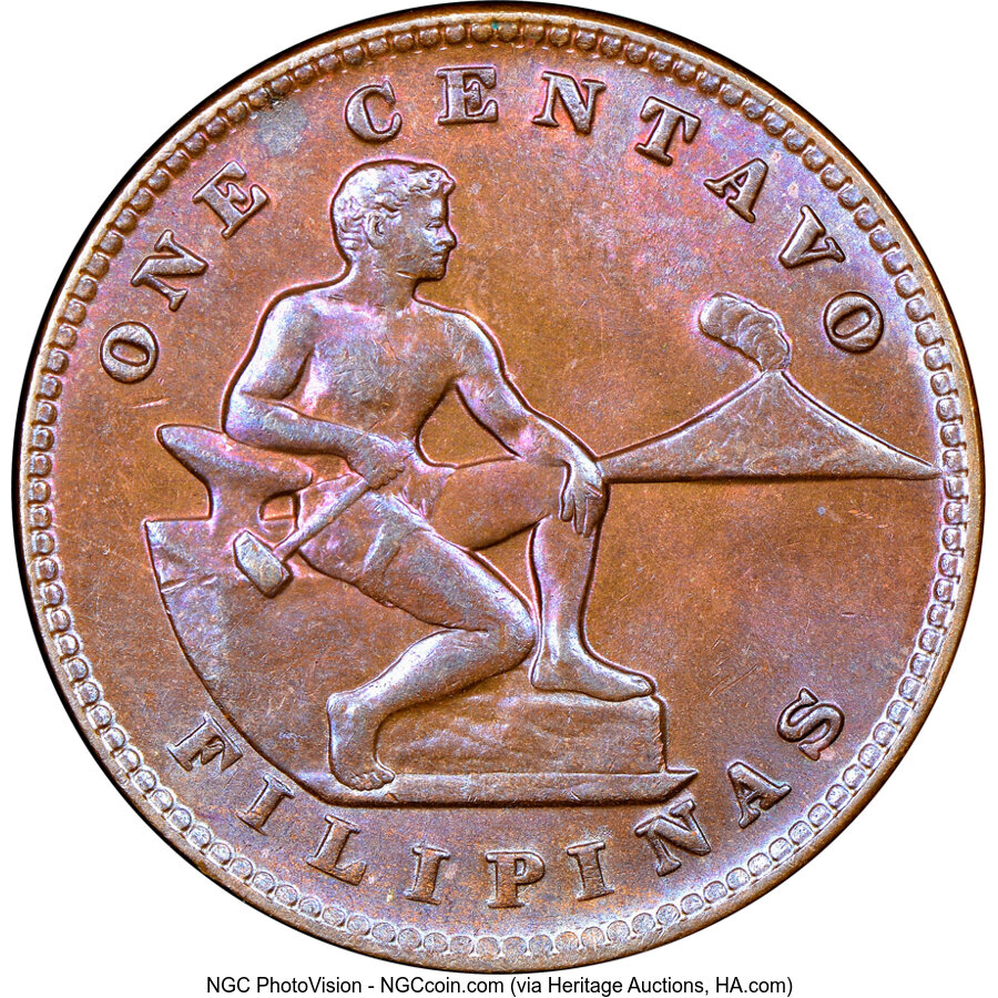 image for: 1931-M 1C Philippines Centavos MS65 Brown NGC. NGC Census: (0/0).  Mintage 5,659,355....