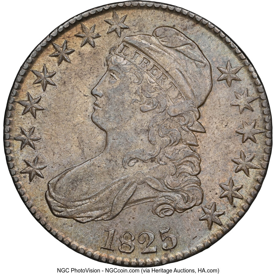 image for: 1825 50C O-101, R.1, MS63 NGC. NGC Census: (78/88).  Mintage 2,900,000....
