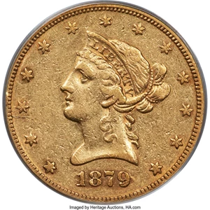 image for: 1879-CC $10 XF45 PCGS. Winter 1-A. ...