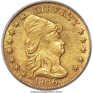 image for: 1806/4 $2 1/2 8x5 Stars, BD-1, High R.4, MS61 PCGS....