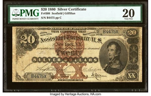 image for: Fr. 308 $20 1880 Silver Certificate PMG Very Fine 20....