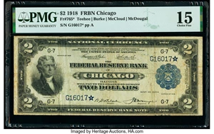 image for: Fr. 765* $2 1918 Federal Reserve Bank Star Note PMG Choice Fine 15....