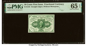 image for: Fr. 1243 10¢ First Issue PMG Gem Uncirculated 65 EPQ....