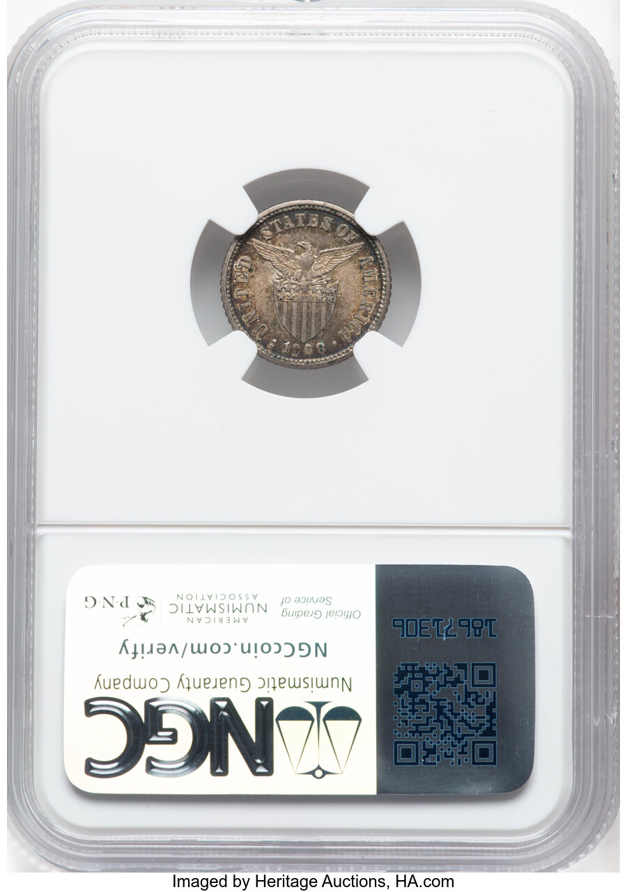 image for: 1903-S 10C Philippines 10 Centavos MS63 NGC. NGC Census: (0/0).  ...