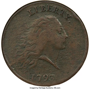 image for: 1793 1C Chain, AMERICA, Periods, S-4, B-5, R.3, Fine 12 ANACS....