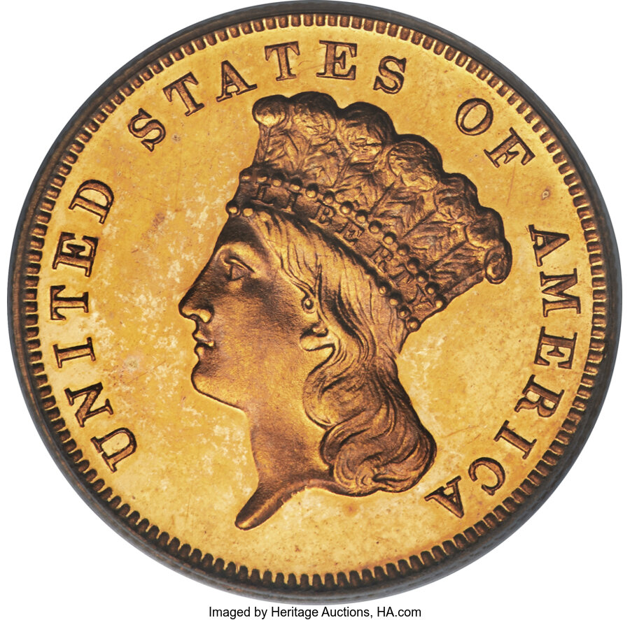 image for: 1887 $3 JD-1, R.4, PR64 PCGS....
