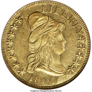 image for: 1804 $10 Crosslet 4, BD-1, High R.4, MS62 NGC....