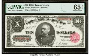 image for: Fr. 368 $10 1890 Treasury Note PMG Gem Uncirculated 65 EPQ....