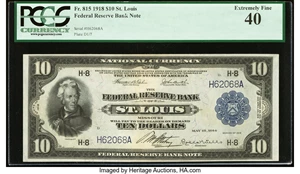 image for: Fr. 815 $10 1918 Federal Reserve Bank Note PCGS Extremely Fine 40....