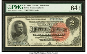 image for: Fr. 242 $2 1886 Silver Certificate PMG Choice Uncirculated 64 EPQ....