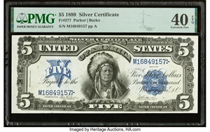 image for: Fr. 277 $5 1899 Silver Certificate PMG Extremely Fine 40 EPQ....