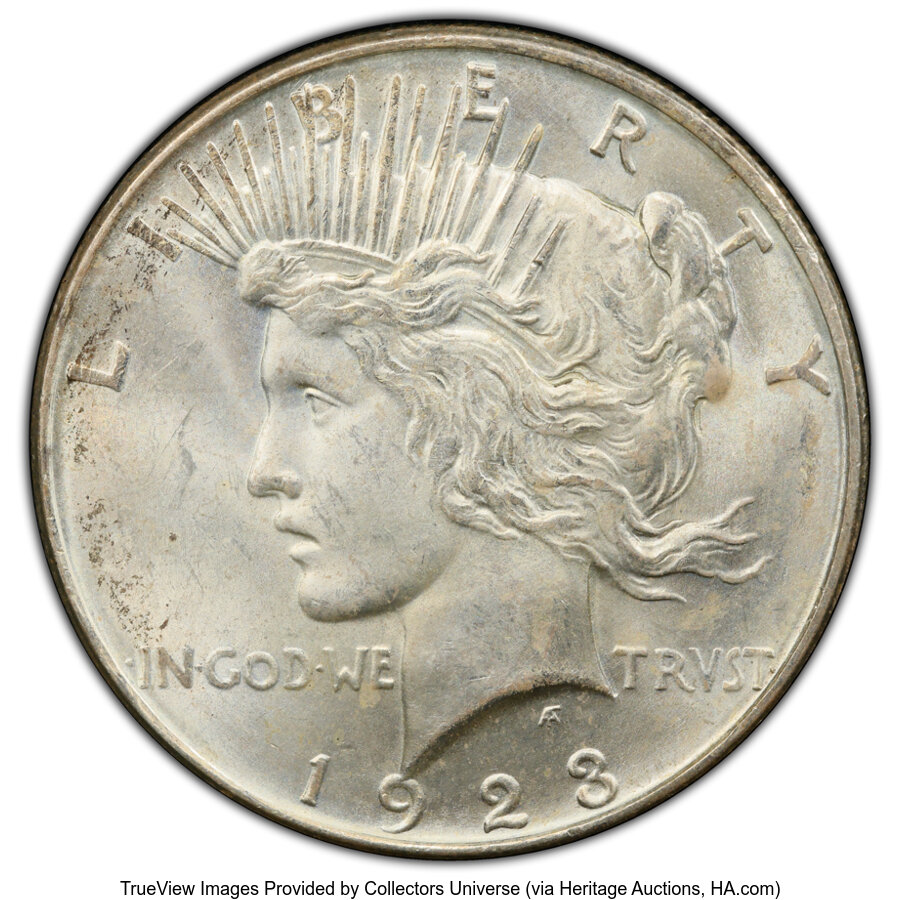1923-D $1 MS65 PCGS. Mintage 6,811,000. ...