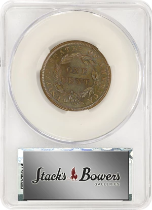 image for: 1839 Modified Matron Head Cent. N-13. Rarity-2. Booby Head. MS-66+ RB (CACG).