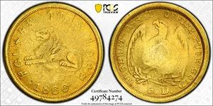 image for: 1860 Mormon $5. K-6. Rarity-5. VG Details--Mount Removed (PCGS).